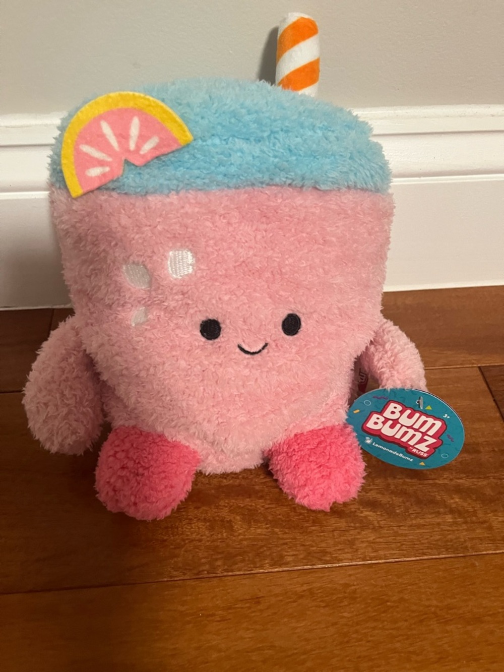 BumBumz Pink & Blue Plush Drink Toy - Cute Sipper Stuffed Animal